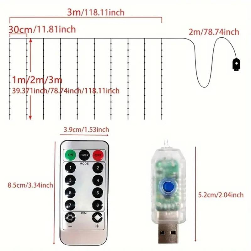 USB Powered LED String Light, 1 Count RGB Color Changing LED String Light with 8 Lighting Modes, Decorative LED Lights for Bedroom Garden Party Wedding, Ambient Lights, Halloween Decorations 2024